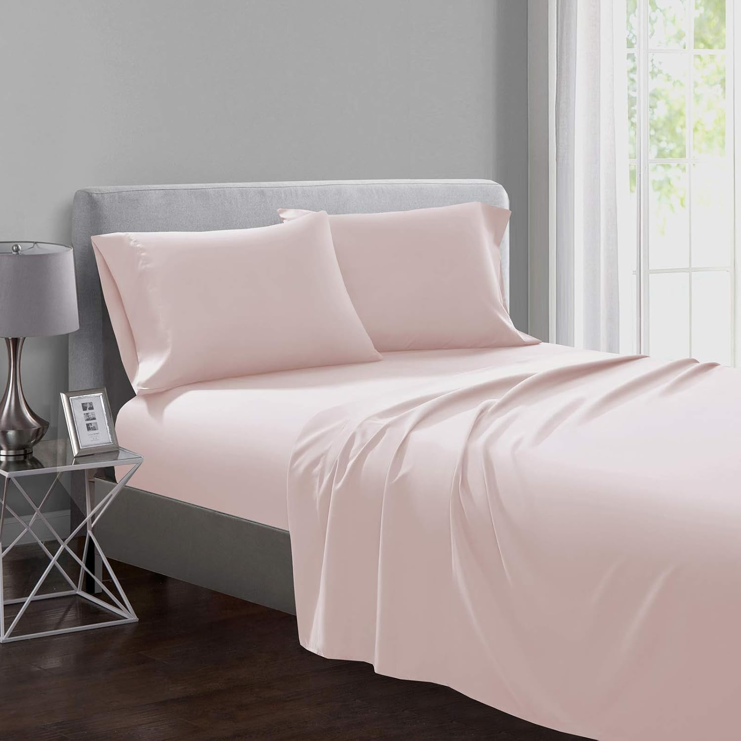 Shalala Full Size Sheet Set Soft Brushed Microfiber 4-Piece Bedding Set 14 inch Deep Pocket Easy Care for All Season Back to School Pink