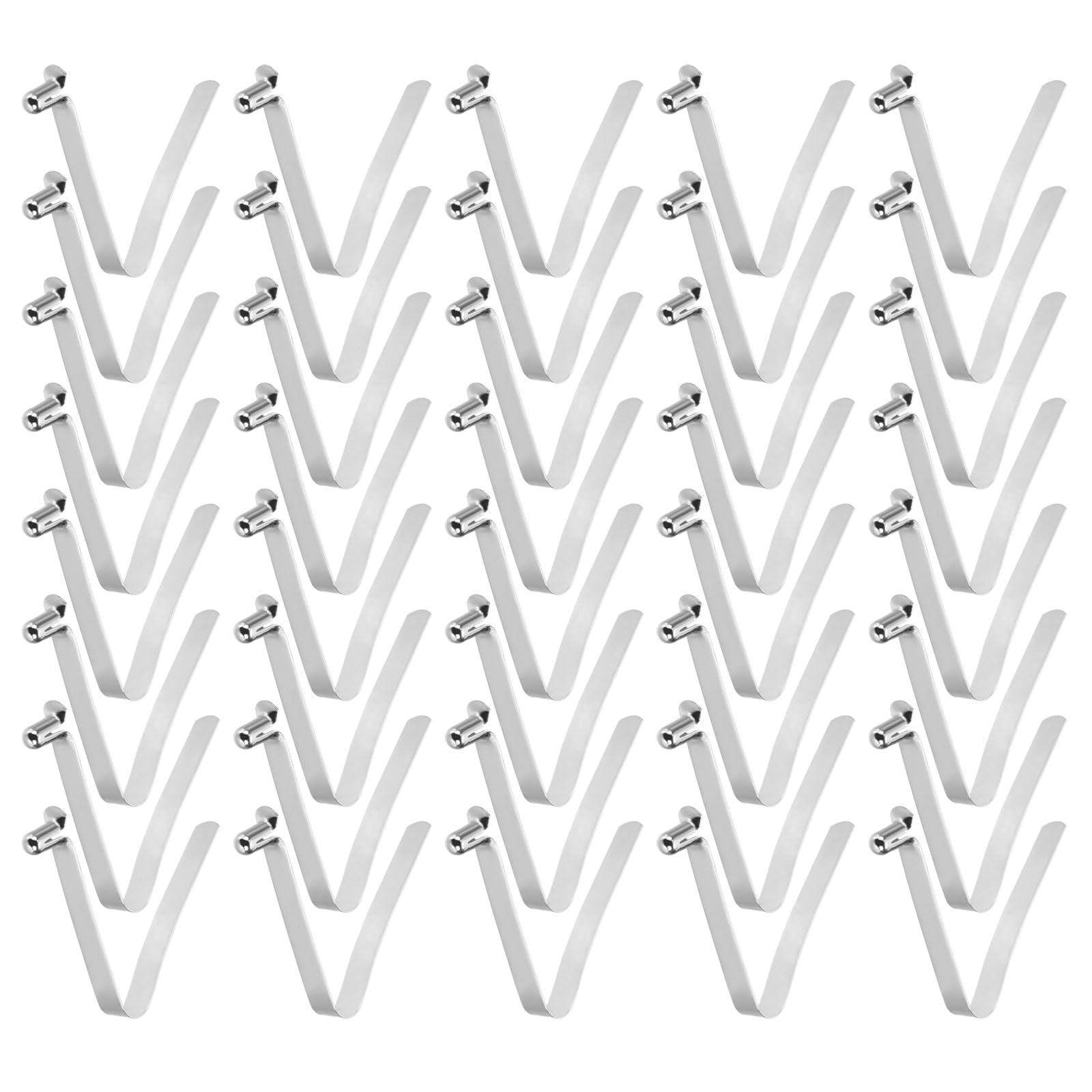 sourcing map 40pcs Single Button Kayak Paddle Snap Spring Clip 6x11x60mm 65Mn Spring Steel V-Shaped Hollow Lift Telescopic Locking Tube Pole Clips for Tent Umbrella Camping โ image 1