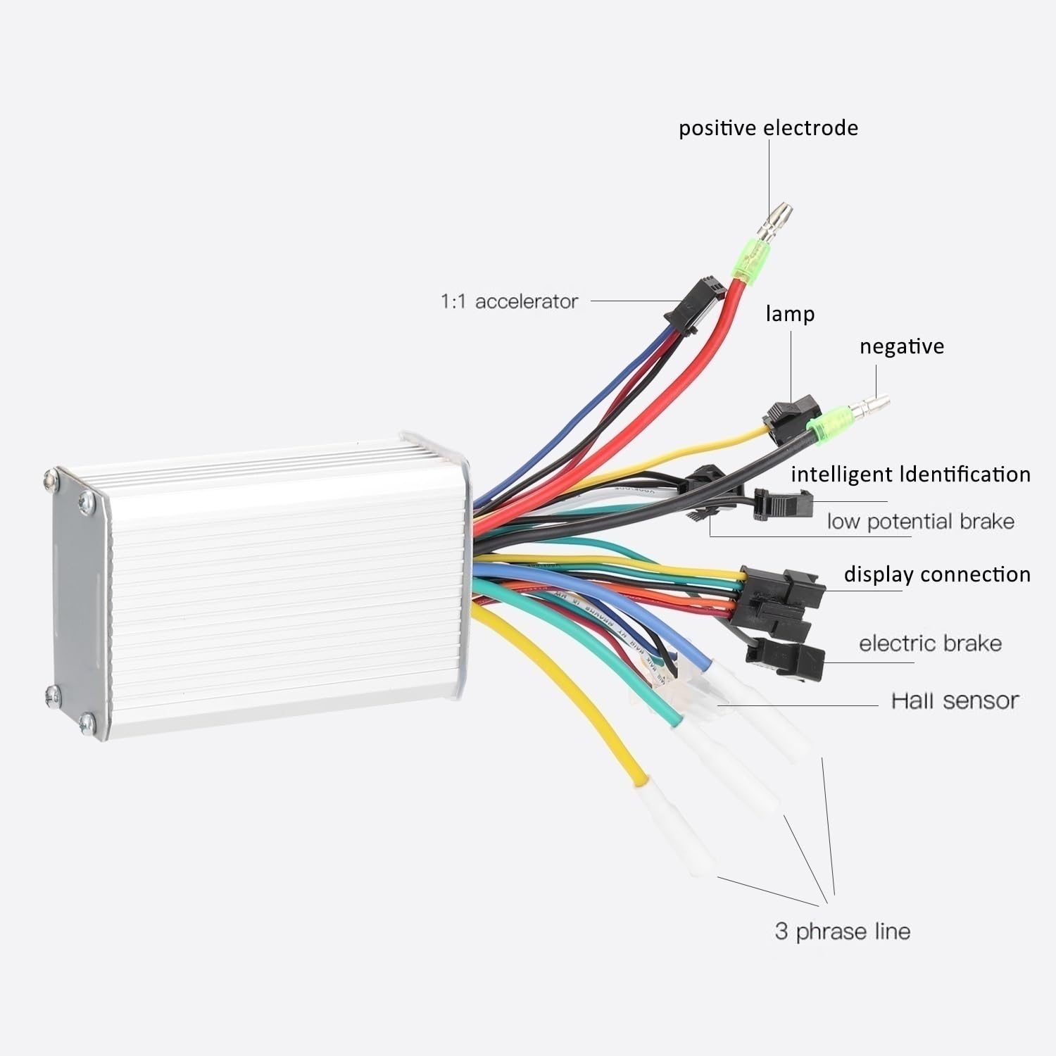 Centralina Monopattino Elettrico 36V-60V 350W Motore Brushless Controller Display LCD Pollice Acceleratore Biciclette Elettriche Scooter Kit(Type C1)