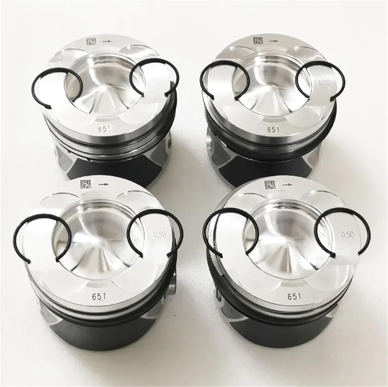 4 PCS 6510300417 6510301017 6510303317 Piston Compatible with Mercedes Benz W204 S204 S212 W212 C200 C250 Sprinter Vito 2.2 CDI OM651 +0.5MM