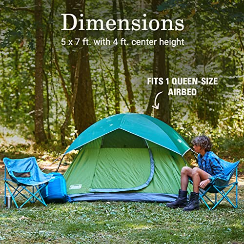 Image of Coleman Sundome Camping Tent with Rainfly, 2 /3 /4 /6 Person Tent Sets Up in 10 Mins, Weatherproof Shelter for Camping, Festivals, Backyard, Sleepovers, & More
