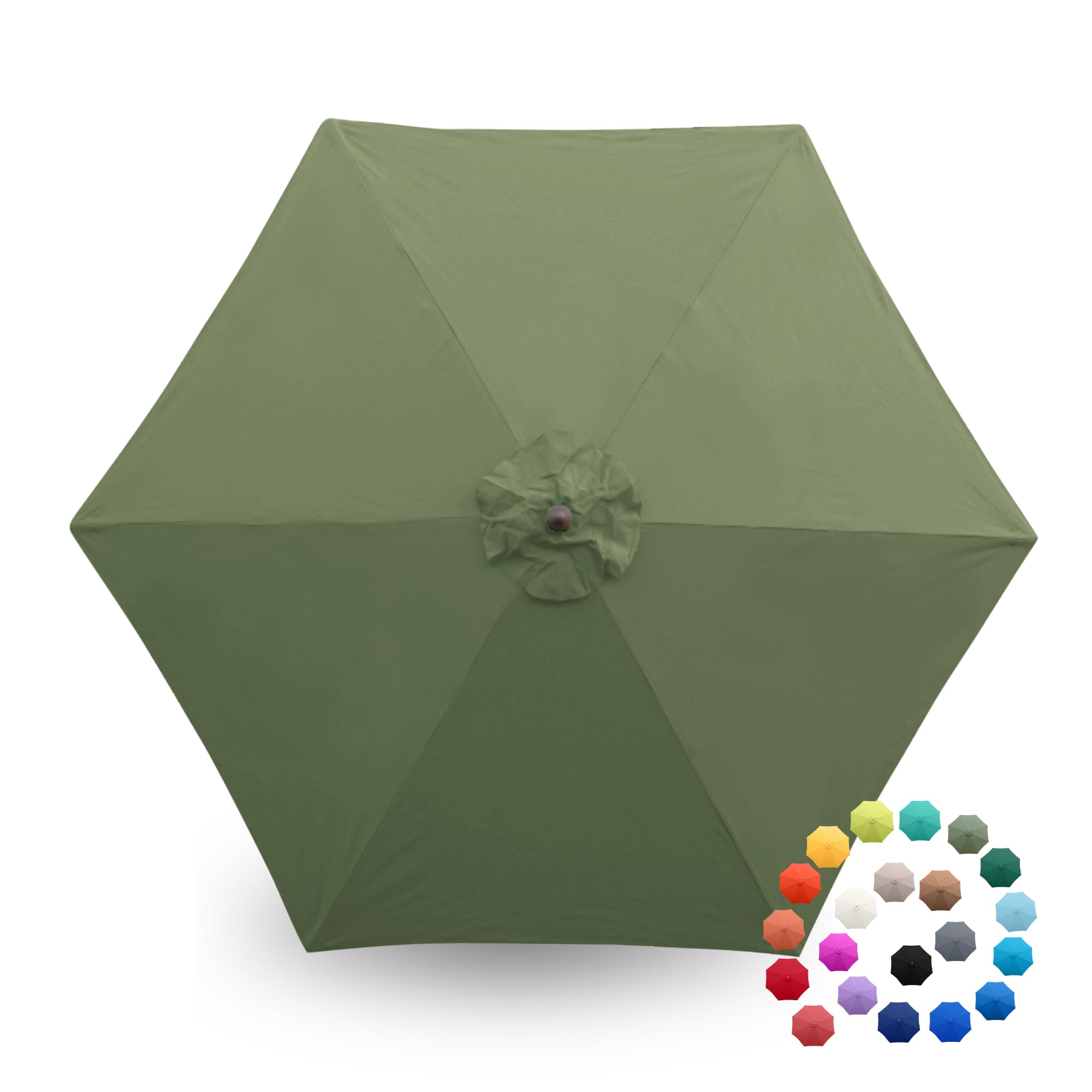 Formosa Covers 9ft 6-Rib Patio Umbrella Replacement Canopy, Sage Green
