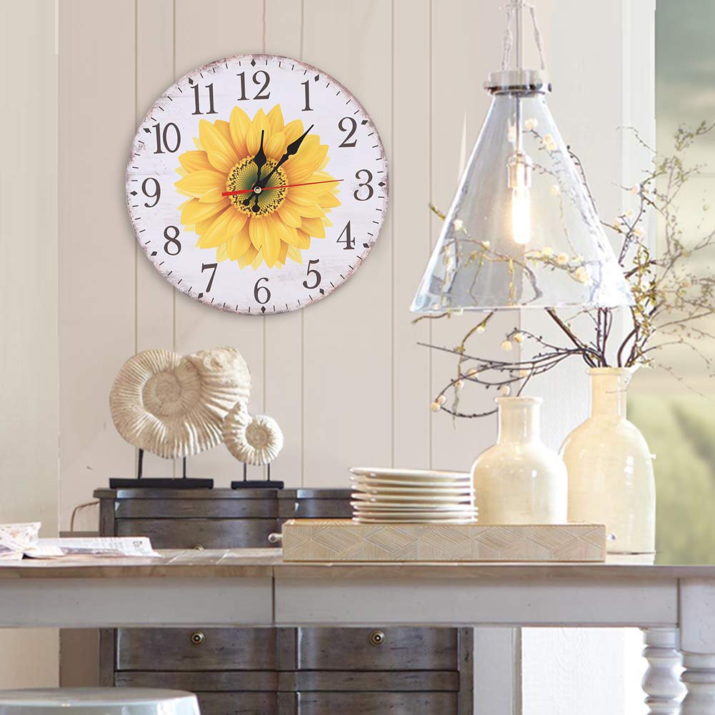 Horloge Murale Tournesol pour Vision Facile et Fin des Cadrans Flous
