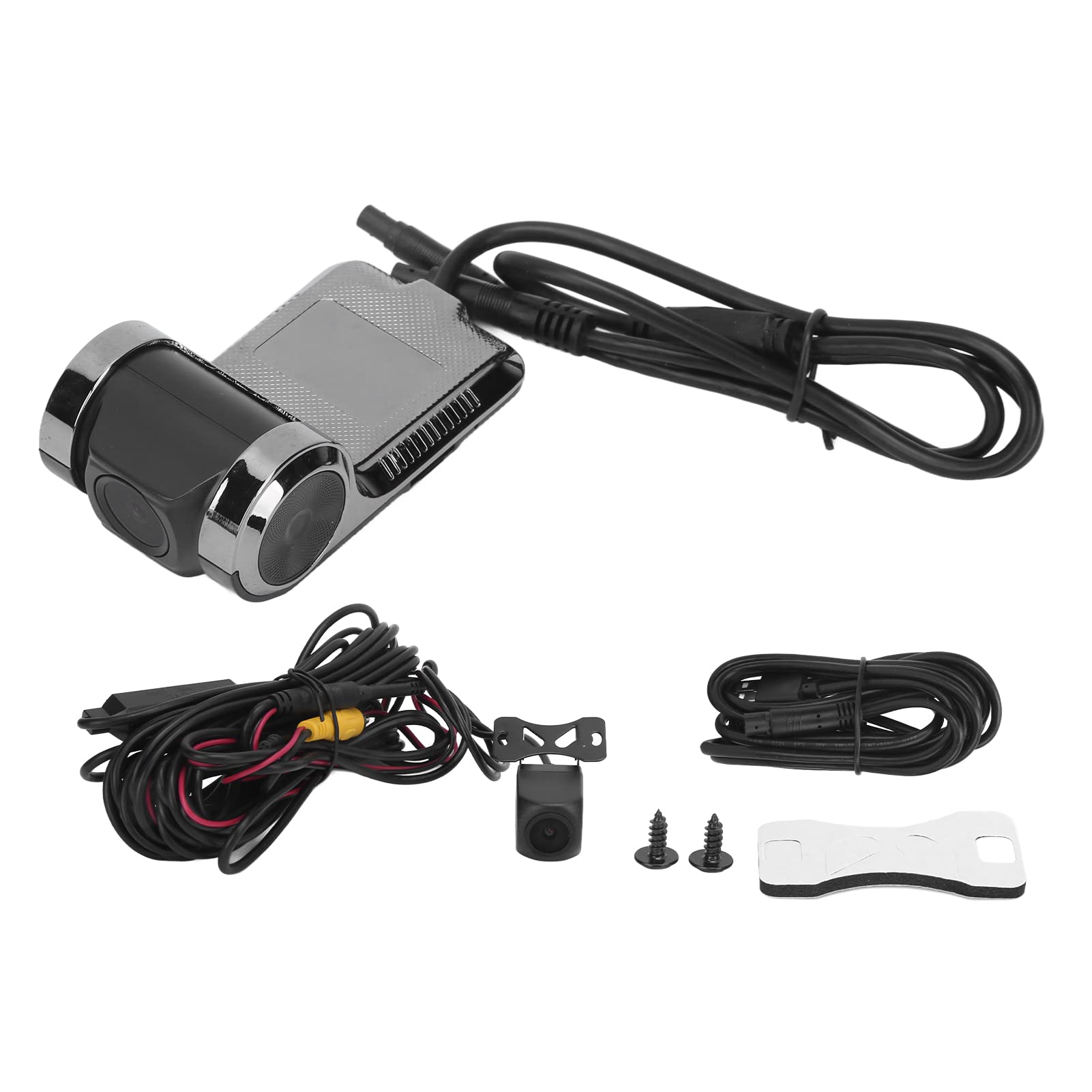 Acouto Uniwersalny rejestrator jazdy HD do kamery USB samochodowy DVR z przodu i z tyłu z dwoma obiektywami, wykrywanie ruchu, nagrywarka HD do kamery samochodowej USB