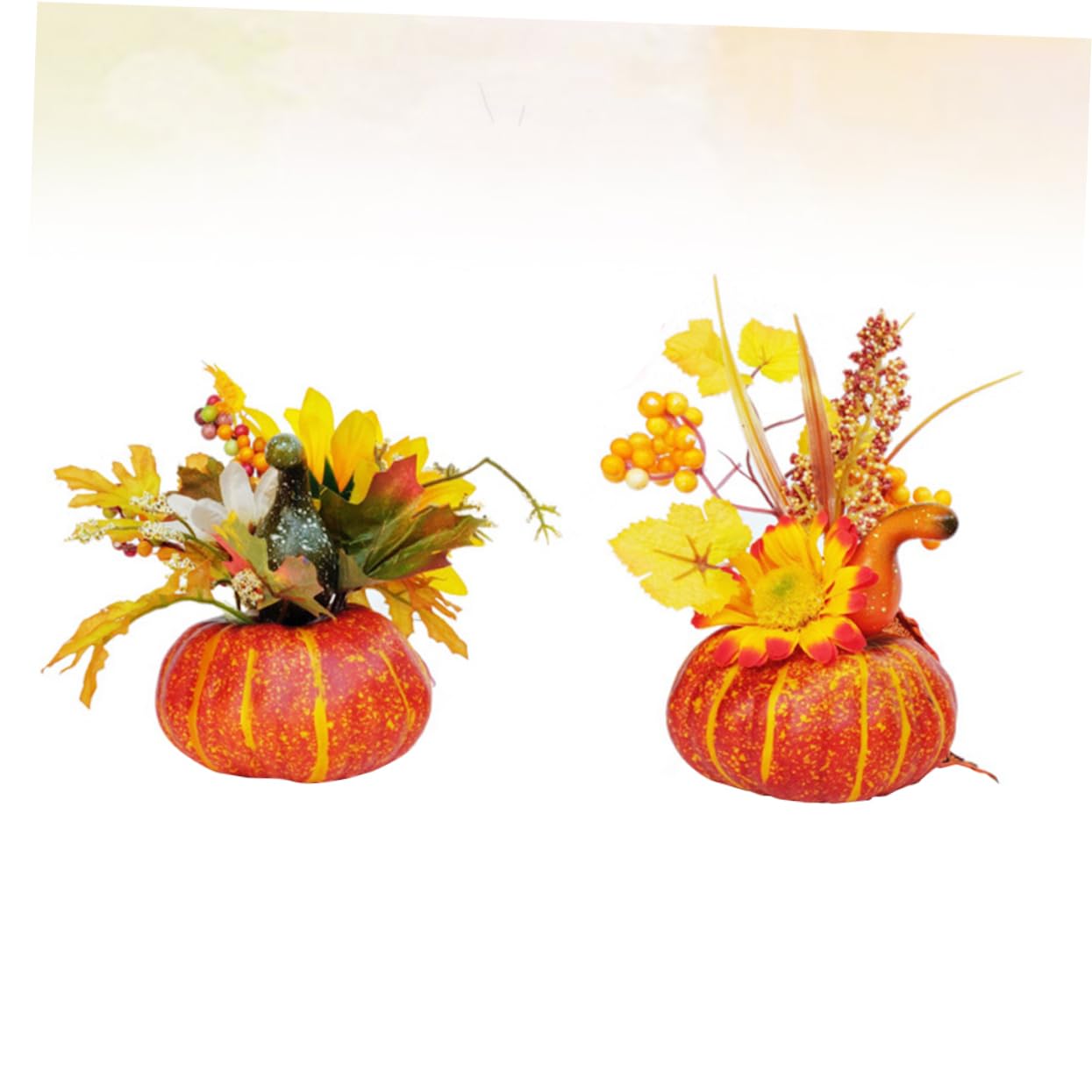 TOPBATHY 3 Set Mini Zucche Decorative Set Foglie Dacero Elegante Autunno Decorazione Della Casa Per Feste 2 Pezzi * 3