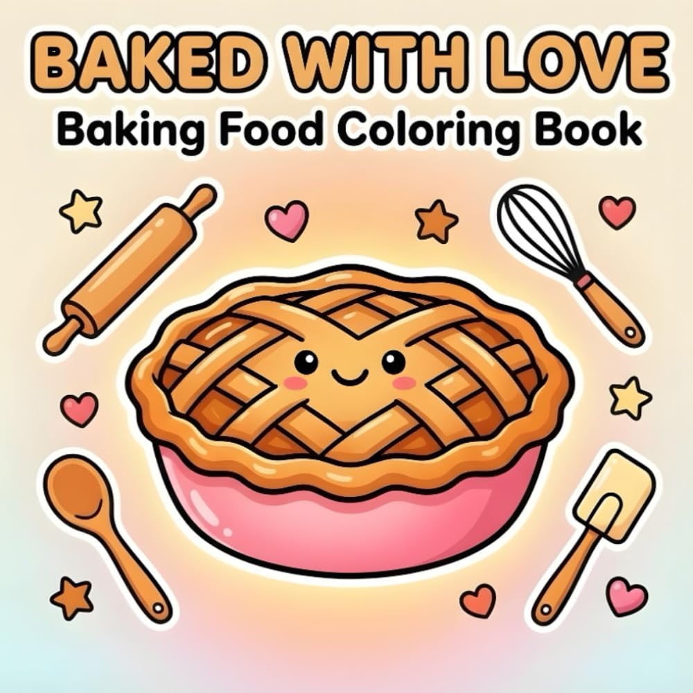 Baked With Love Baking Food Coloring Book: Cute Desserts, Cozy Baking Scenes & Sweet Treats Made with Love