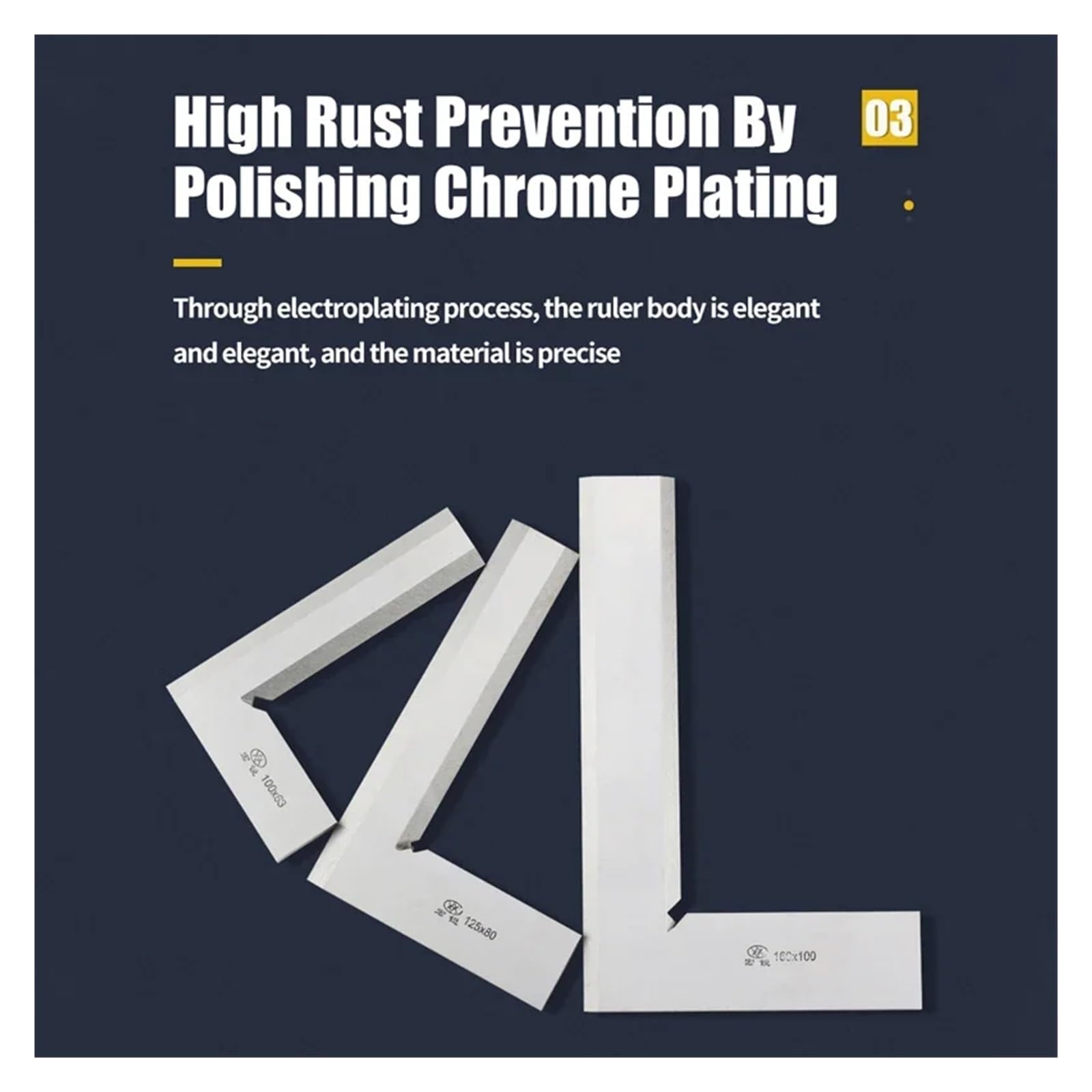 Blocchetto di riscontro, Righello Quadrato Con Bordo A Coltello Da 90 Gradi Misurazione Lama Multi-angolo Prova Ad Angolo Set Di Righelli A Forma Squadre Strumento Calibro(200x125 Square Ruler)