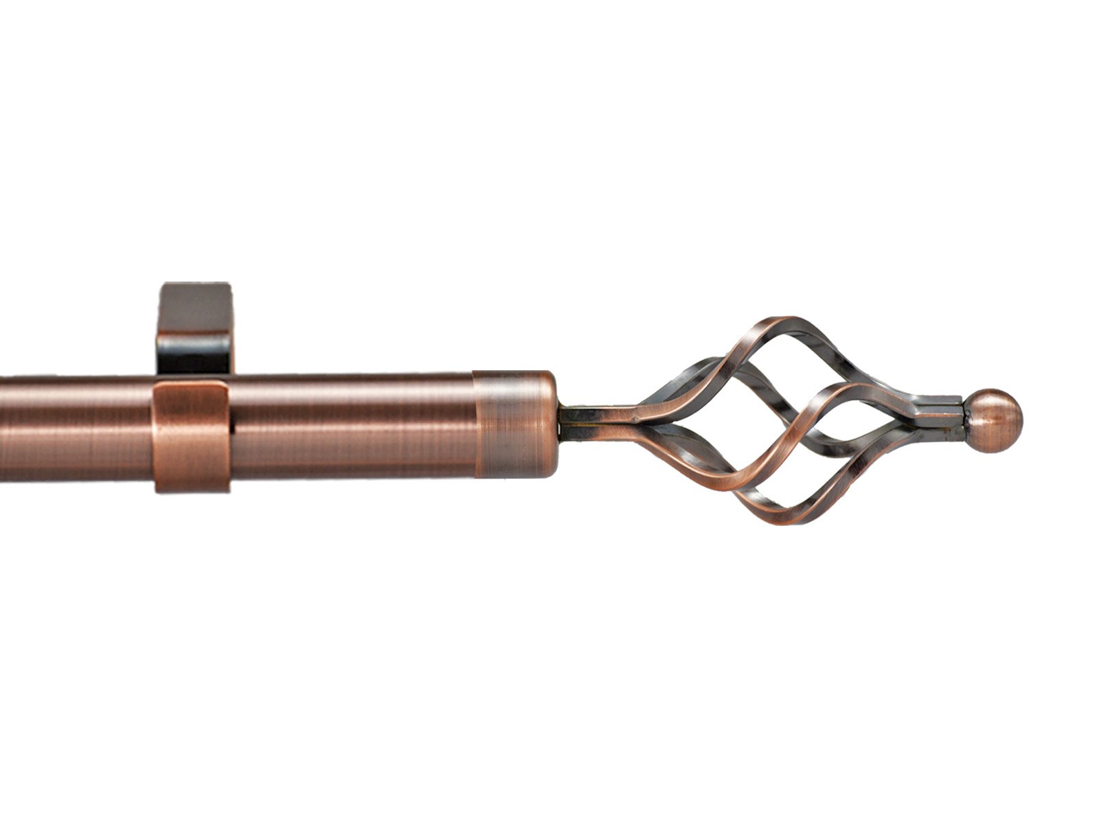 Your Home Online 28mm Extendable Complete Eyelet Curtain Pole Various Finials Antique Copper (Roma Twist Finial, 1.2m - 2m Extendable Curtain Pole)