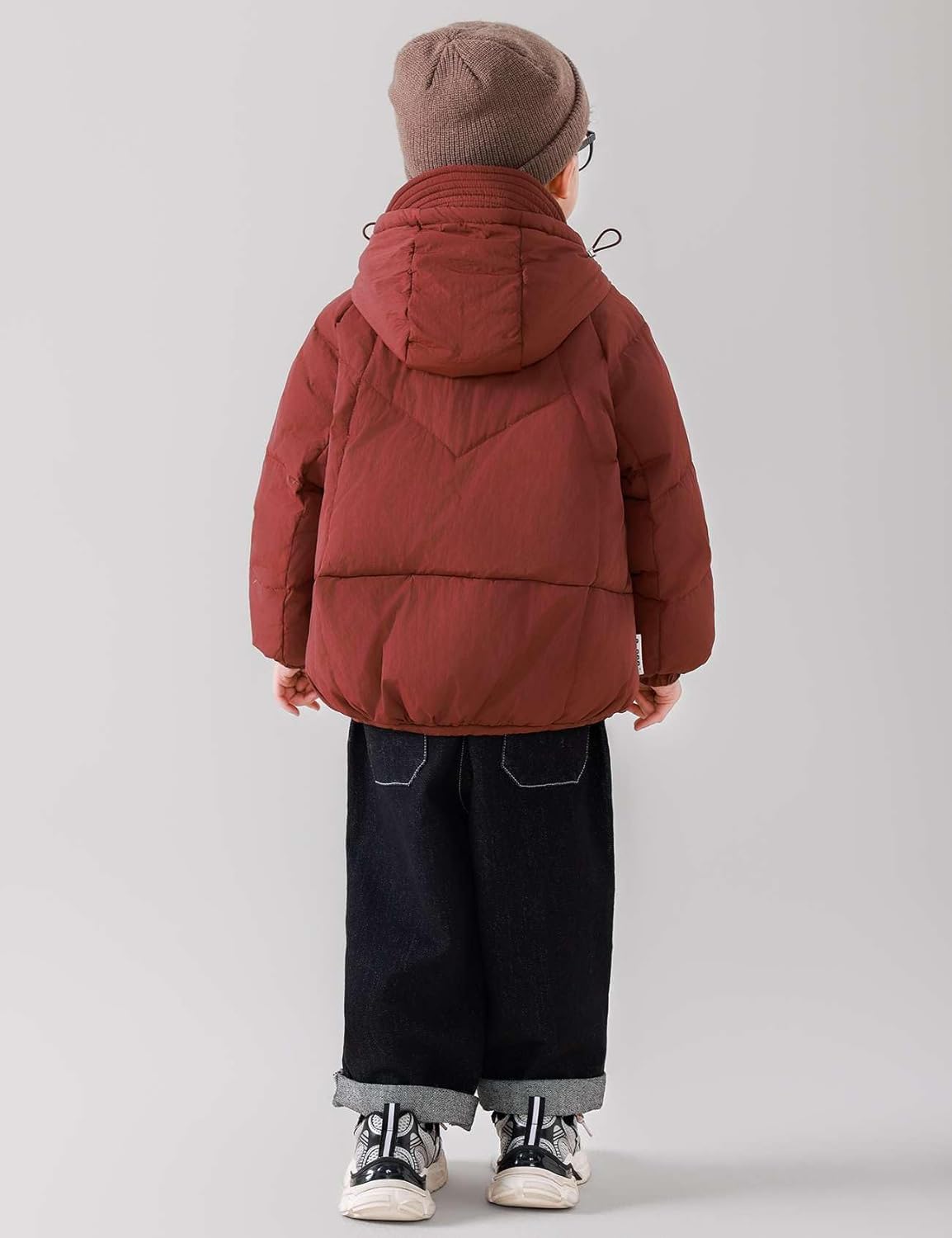 Boys Down Coat Kids Hooded Padded Jacket Toddler Outdoor Heavyweight Warm Outerwear