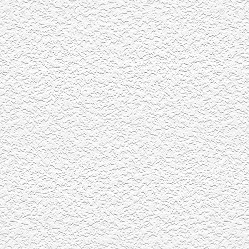 Manhattan Comfort Jackson Series Vinyl Textured and Paintable Design Large Wallpaper Roll, 21" W x 33' L, White