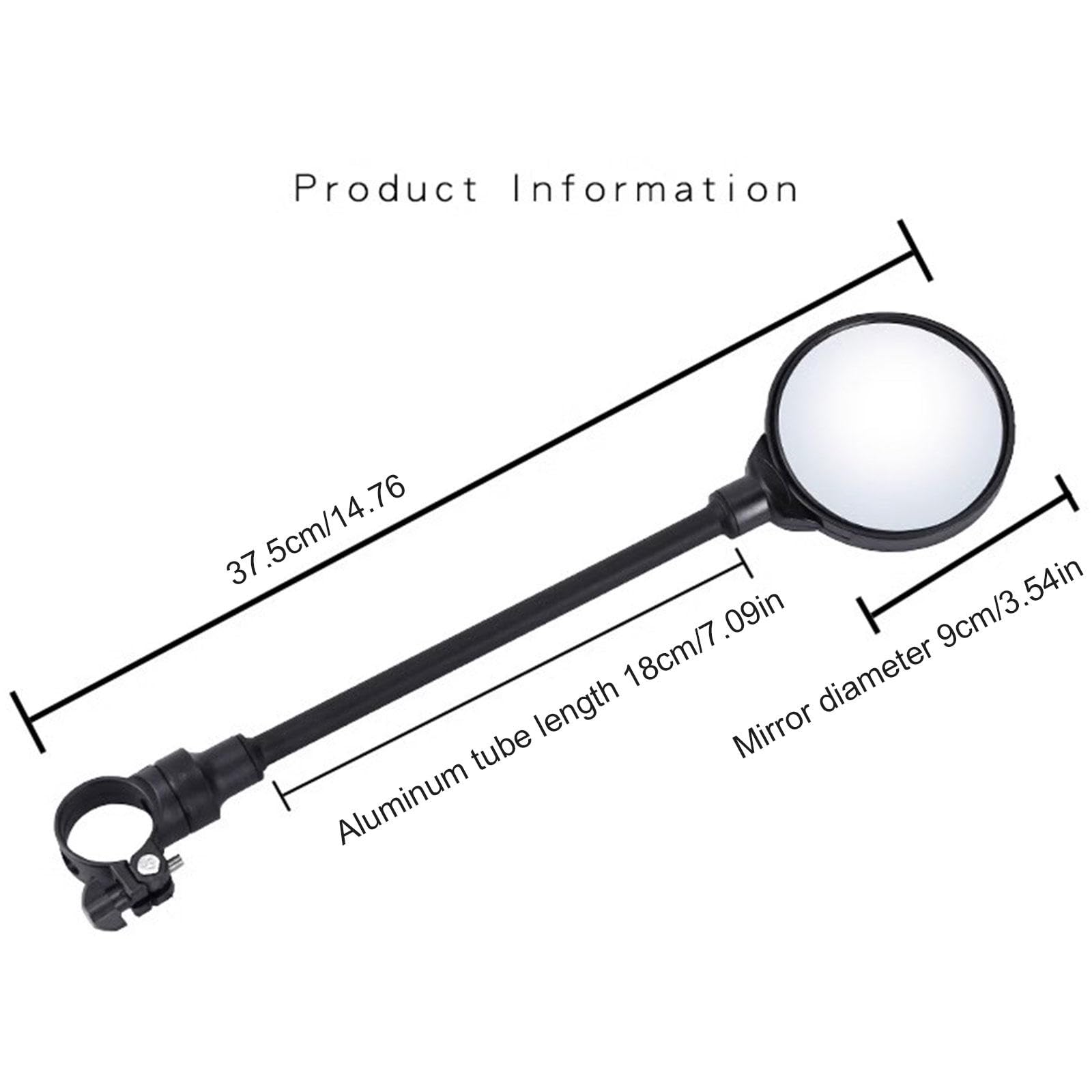 Fahrradspiegel für Lenker - Drehbarer und Verstellbarer Konvexer Weitwinkel-Rückspiegel - Sicherer Fahrrad-Rückspiegel,2 PCS