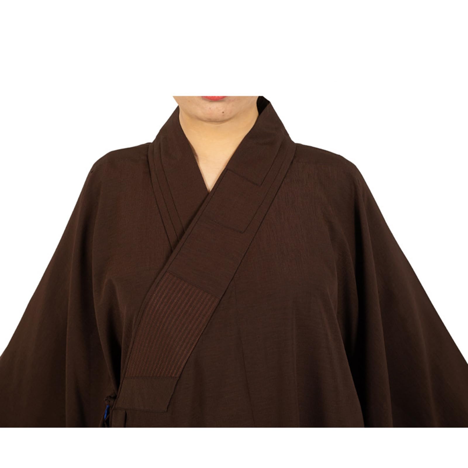 Strój buddyjskiego mnicha, Męska długa szata mnicha, strój do świątyni Shaolin, buddyjska zen, szaty buddyjskie(Grey,44)
