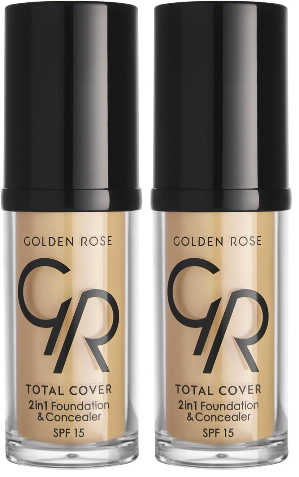Golden Rose Total Cover 2si1 Arada Kapatıcı ve Fondöten No: 15 Warm Sand - 30 ml (2 paketi)