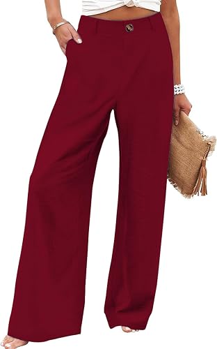 Bbkkuck Women's High Waisted Wide Leg Palazzo Pants with Pockets