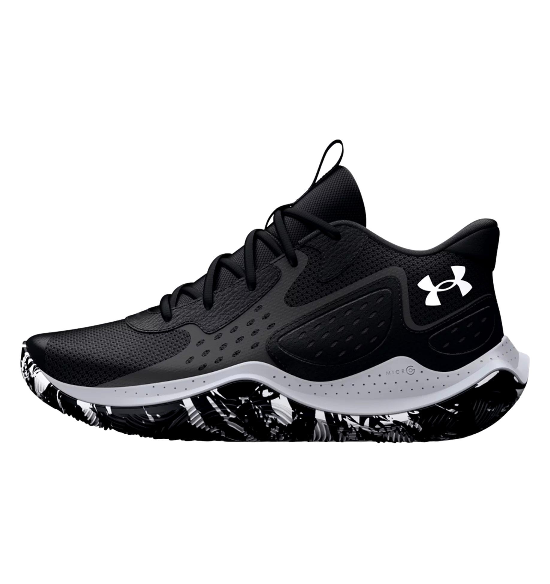 Under ArmourUnisex UA Jet '23, Chunky Basketball Shoes, Unisex Trainers for Women and Men, Sneakers with a Micro G Midsole Black White