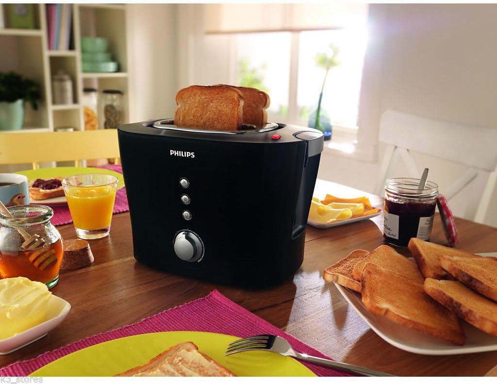 Philips HD2630/20 Viva Collection 1000-wattSandwich Pop-Up Toaster (Black/Silver)