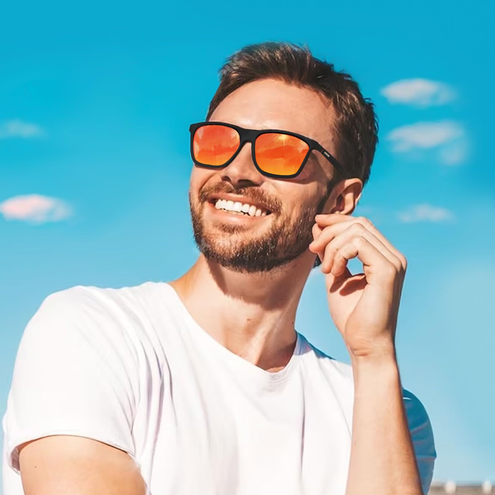 Occhiali da Sole Polarizzati Uomo Donna, Occhiali Vintage Eleganti Montatura Classica, Lenti Pilota HD, Golf Guida Pesca Occhiali da Viaggio Sport all'Aria Aperta Moda Occhiali da Sole