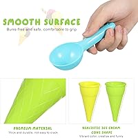 Vista 5 de Kisangel Juego de 10 piezas de cono de helado de plástico para niños, juego de cucharadas de helado al aire libre, juguetes de arena