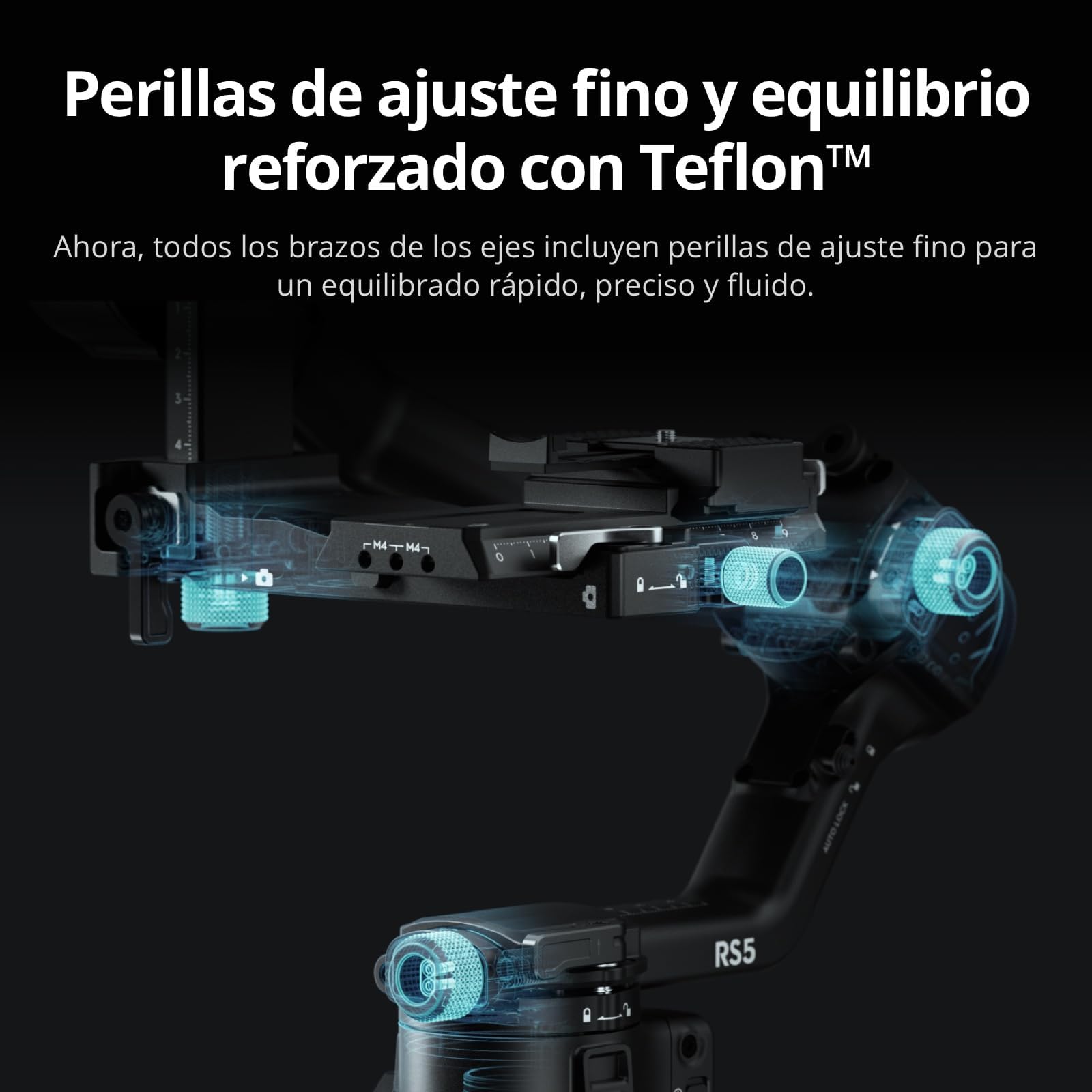 RS 5 Combo, Estabilizador para Cámara Canon/Sony/Panasonic/Nikon/Fujifilm, Seguimiento Inteligente, Empuñadura Maleta Electrónica, Perillas de Ajuste Fino, Nuevo indicador del Eje Z