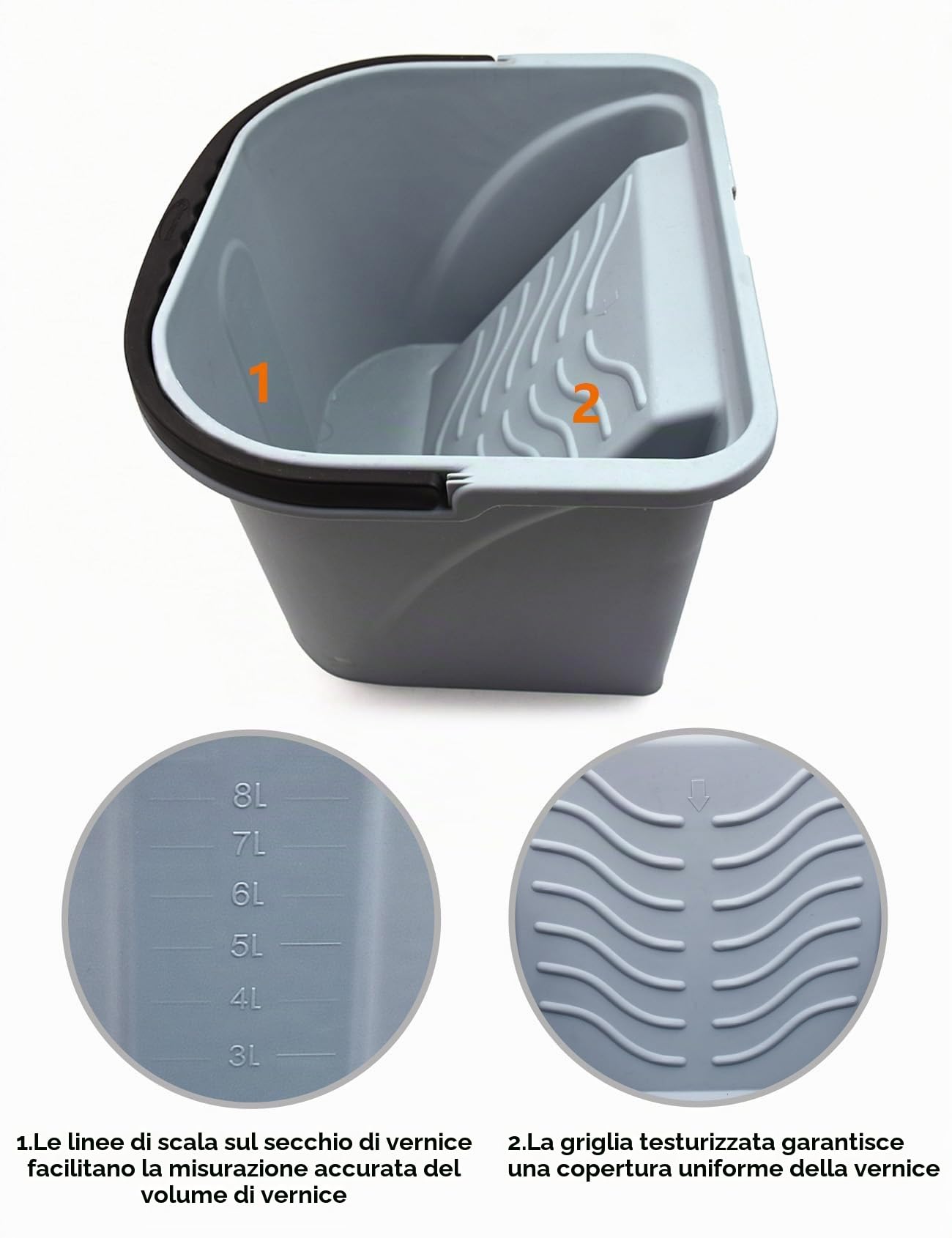 ROLLINGDOG Set di 16 rulli di vernice con asta di estensione allungabile segmentata include secchio, vassoio, copertura del rullo di vernice in microfibra, pennello, barra di agitazione e apriscatole