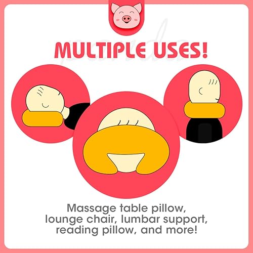 Miniatura 4 de Almohada de viaje para niños para automóvil, avión, almohada suave para el cuello para la cabeza y la barbilla, lindo animal en forma de U, almohada
