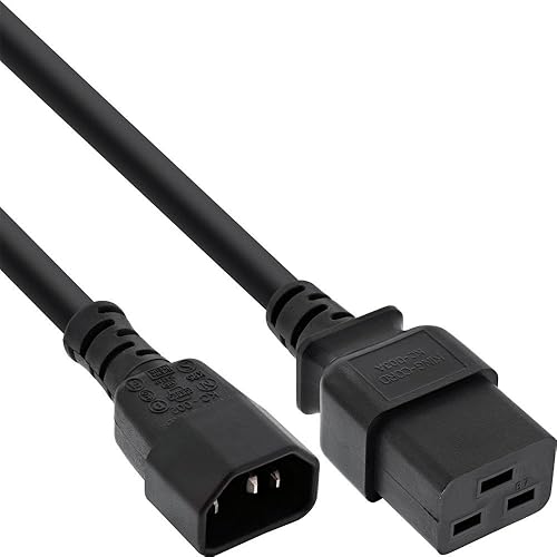 InLine 16659F Netz Adapterkabel  IEC-60320 C14 auf C19  5mmA   Maximum 10A  Schwarz