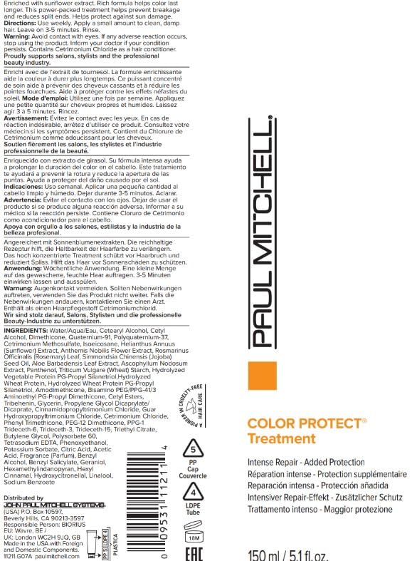 Paul Mitchell Color Protect Treatment, Intense Repair, For Color-Treated Hair, 5.1 fl. oz. - Image 5