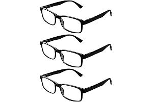 Comfort Spring Hinges Readers for Men and Women, Auto Adjust Eyeglasses Black Square Frame