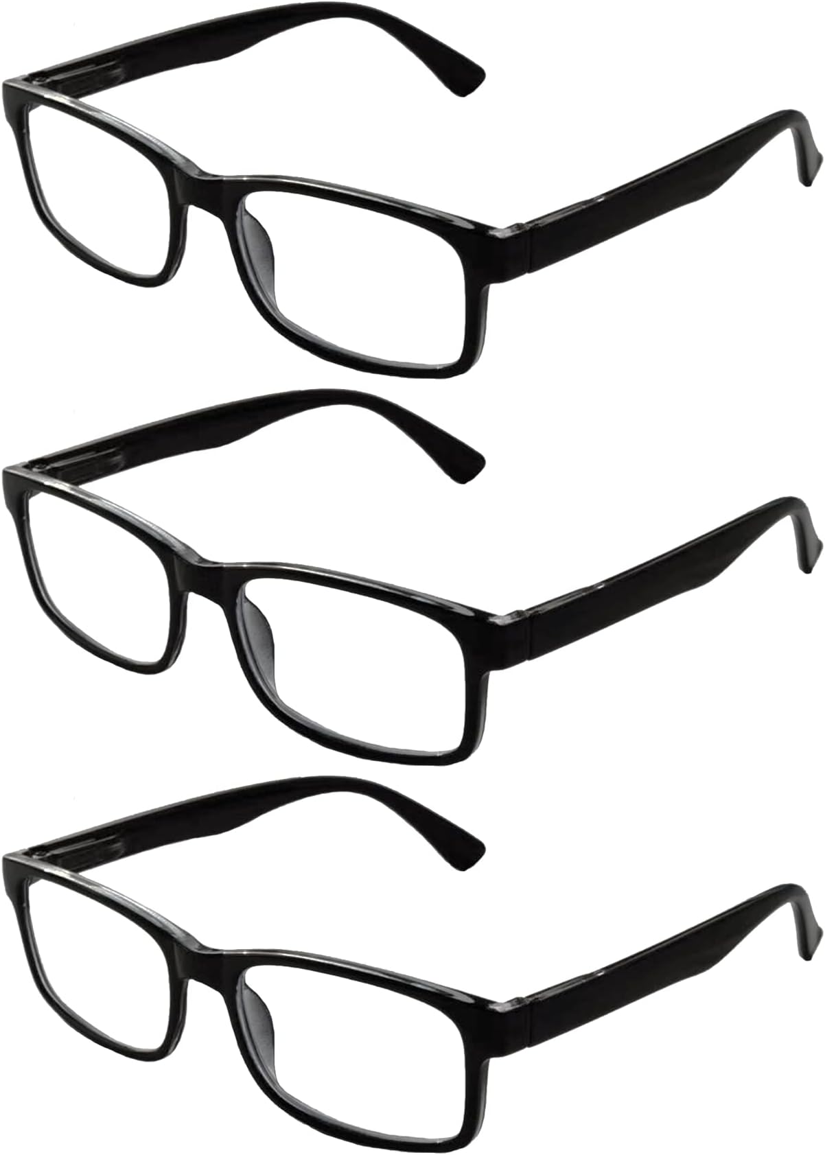 With Comfort Spring Hinges Readers for Men and Women, Auto Adjust Eyeglasses Black Square Frame