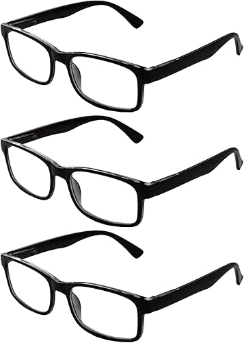 Con bisagras de resorte cómodas para hombres y mujeres, lentes de ajuste automático, marco cuadrado negro