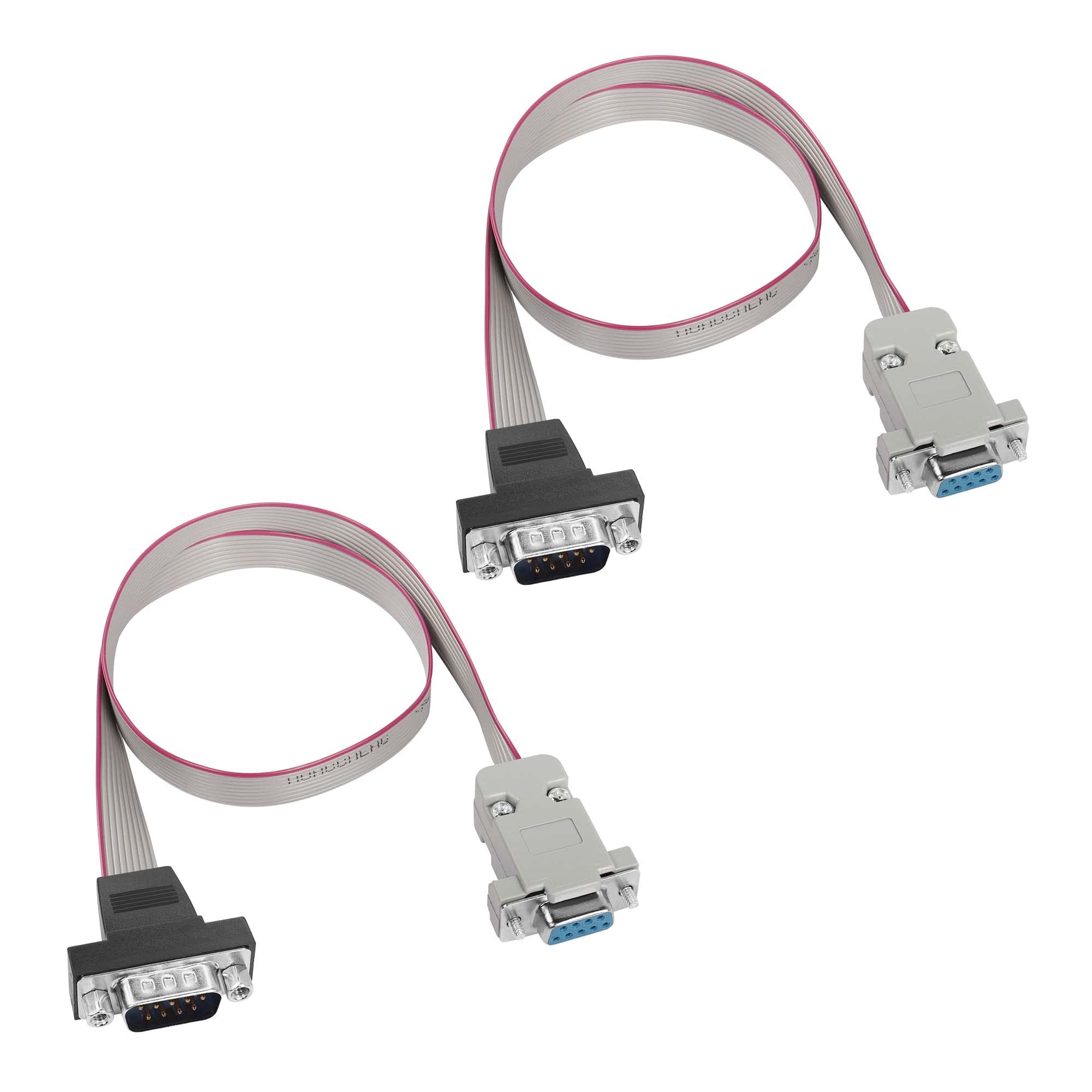 2 Cavi Seriali DB9 Maschio-Femmina 0.5m - Cavi A Nastro Per RS232 E Collegamenti Industriali