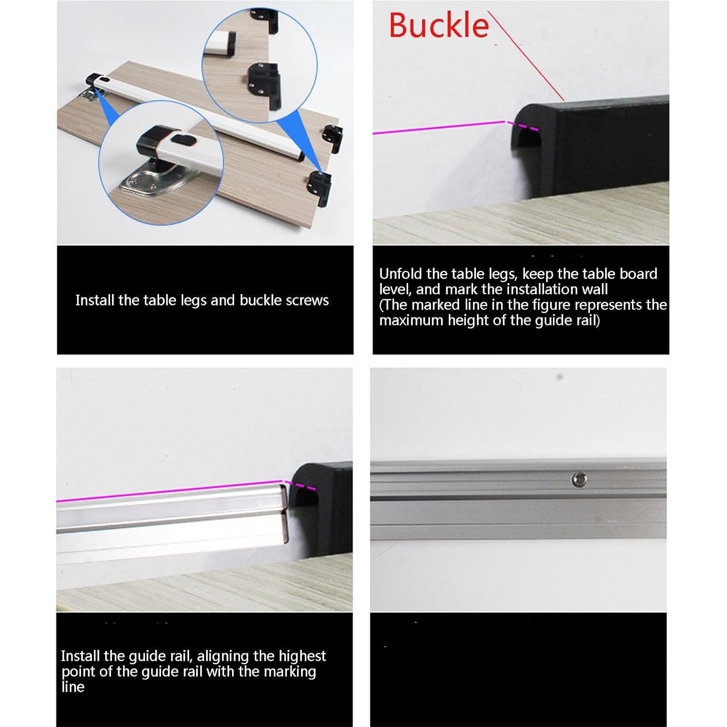 RV-Klapptischbein mit Gleitschiene für Wohnmobile, Wohnwagen, Reisen, Tragbar Verstellbare Tischhalterung aus Verdickter Aluminiumlegierung,(ohne Tabelle), Tischbeine+50cm Dia