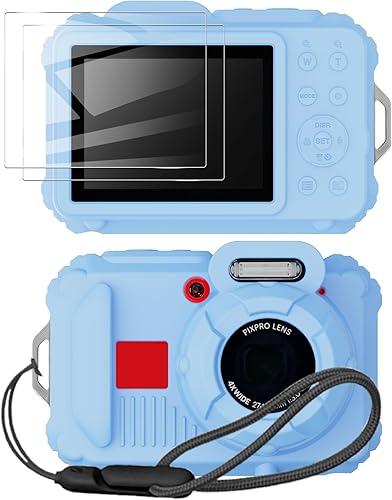 Miniatura 11 de Funda de silicona para cámara digital Kodak Pixpro wpz2 con cubierta extraíble para lente y protector de pantalla y cordón para accesorios Ckodak