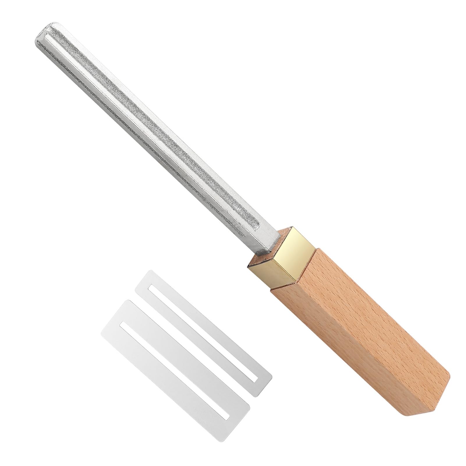 HUIOP Lime à couronner les frettes de guitare Outils de réparation de frettes avec 4 tailles de bords Bords d'encoche étroits/moyens/larges et bords plats Manche en bois Outils de luthier pour guitare