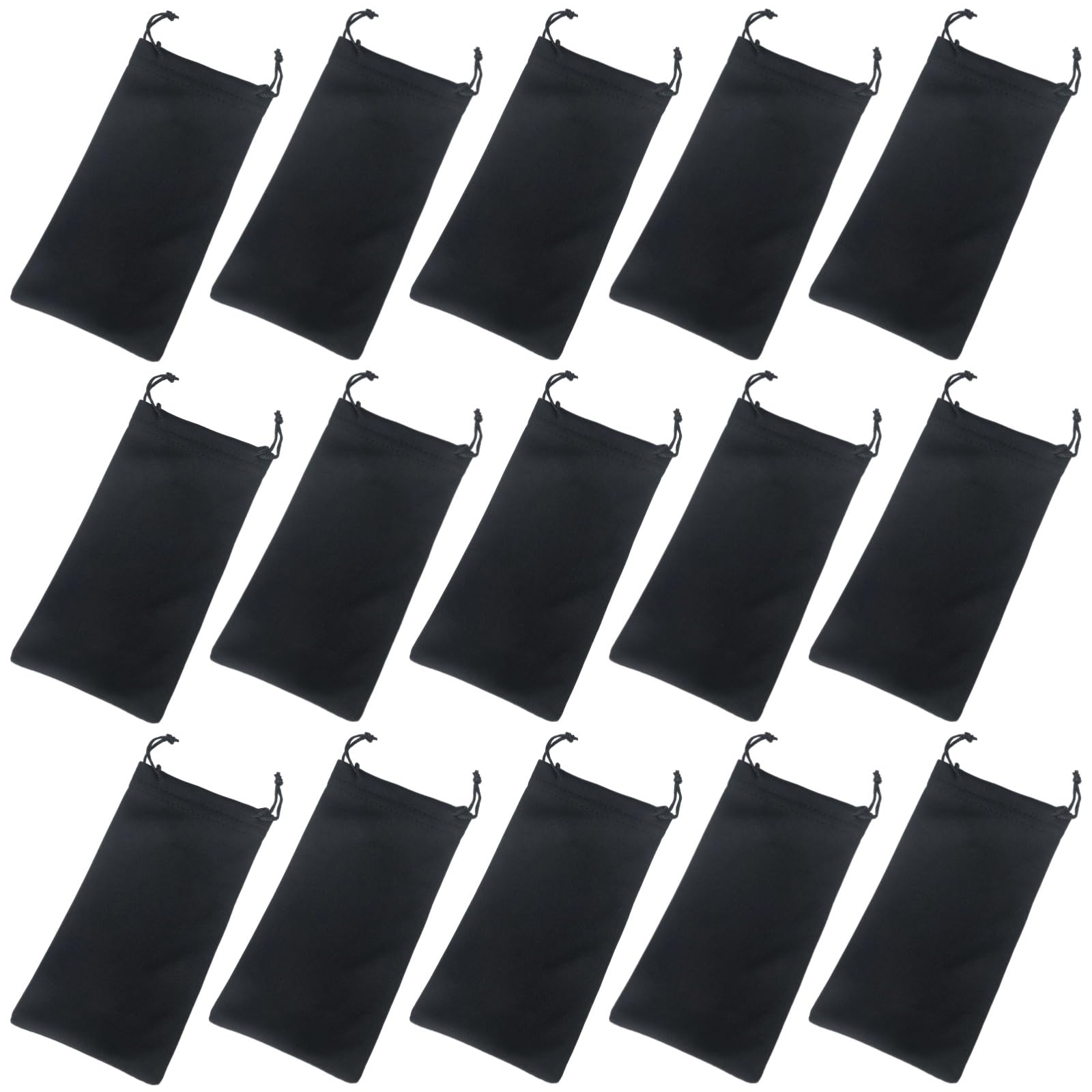 100 Stück schwarze Sonnenbrillenbeutel, Mikrofaser-Aufbewahrungsbeutel mit Kordelzug, Brillenetui zum Schutz, weich, waschbar, für Zuhause, Büro, Brillen, Sonnenbrillen und Geschenkideen