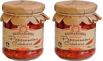 Italian Chilli & Hot Pepper Sauce (180g, Pack of 2) With Calabrian Peperoncino | By Delizie di Calabria