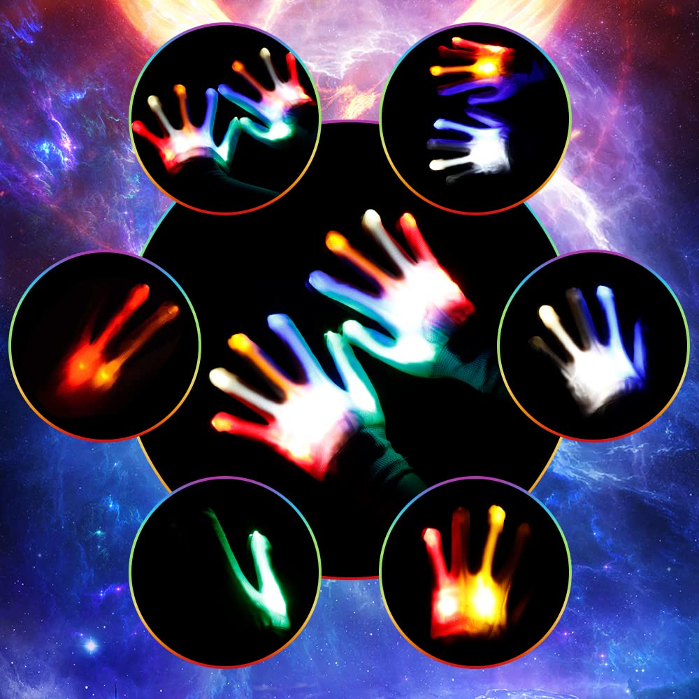 Illuminated Apparel Kids LED Light Up Flashing Gloves For Halloween Party Festival (4-7 Years