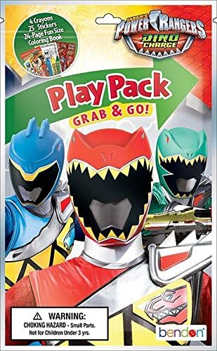 Bendon Power Rangers Grab n Go Play Packs (12 Pack) Party Favors and 12 "Thank You Cards - Image 2