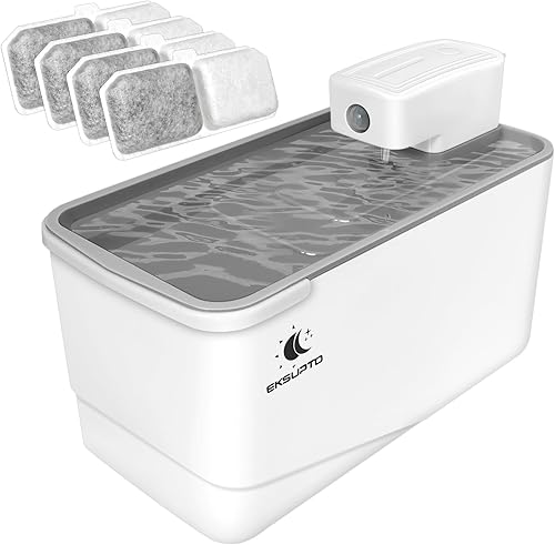Eksupto Fuente de agua inalámbrica para gatos, funciona con pilas, fuente de agua inalámbrica de 2.5 L para gatos dentro del jardín al aire libre disponible en Yaxa Colombia