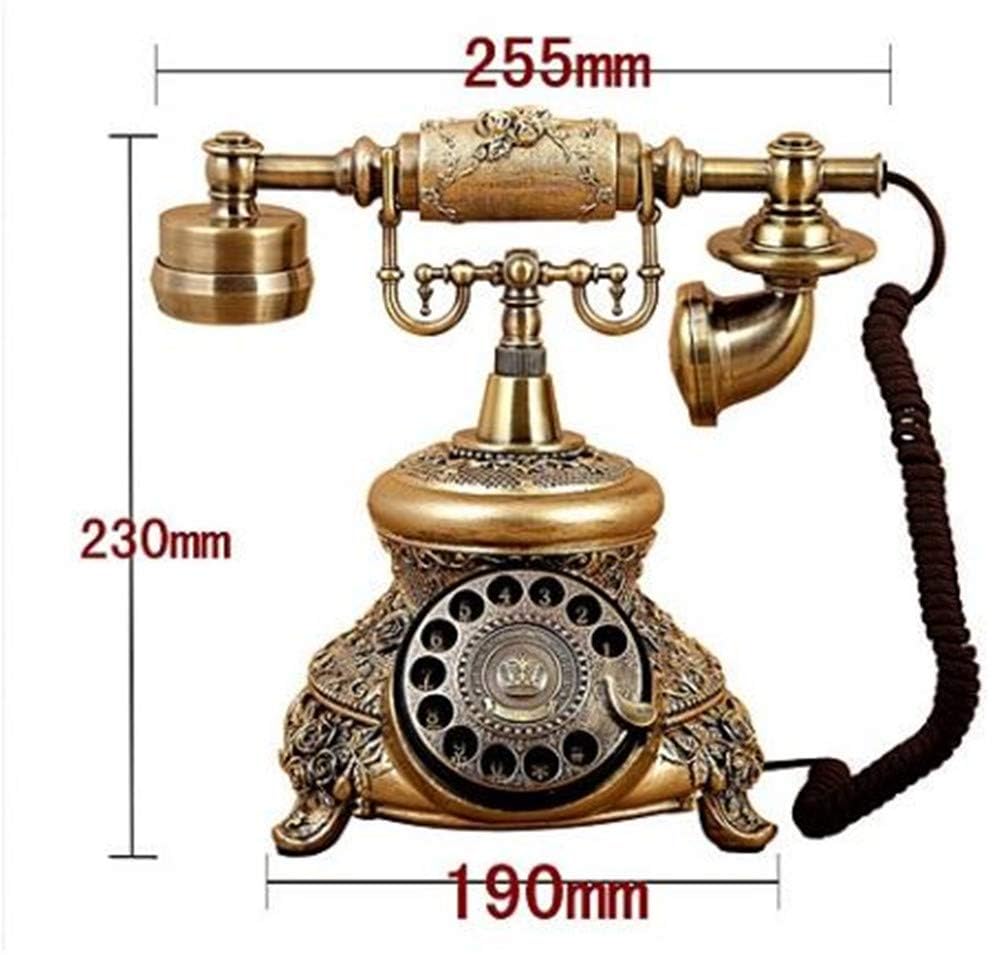 Telefon Festnetz, Nachahmung Messing, Vintage-Stil, Alten Stil Rotary Dial Telefon-Hotel/Mall/Schmuck Haus/Haus und Büro Harz Telefon, elegant und geschmackvoll 109