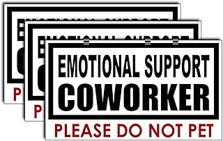 (3Pcs) Emotional Support Coworker Sticker – Funny Workplace Humor Vinyl Decal – Please Do Not Pet Sign for Office, Laptop, Water Bottle, Desk – Gifts for Colleagues, Coworkers – 3"x1.8"