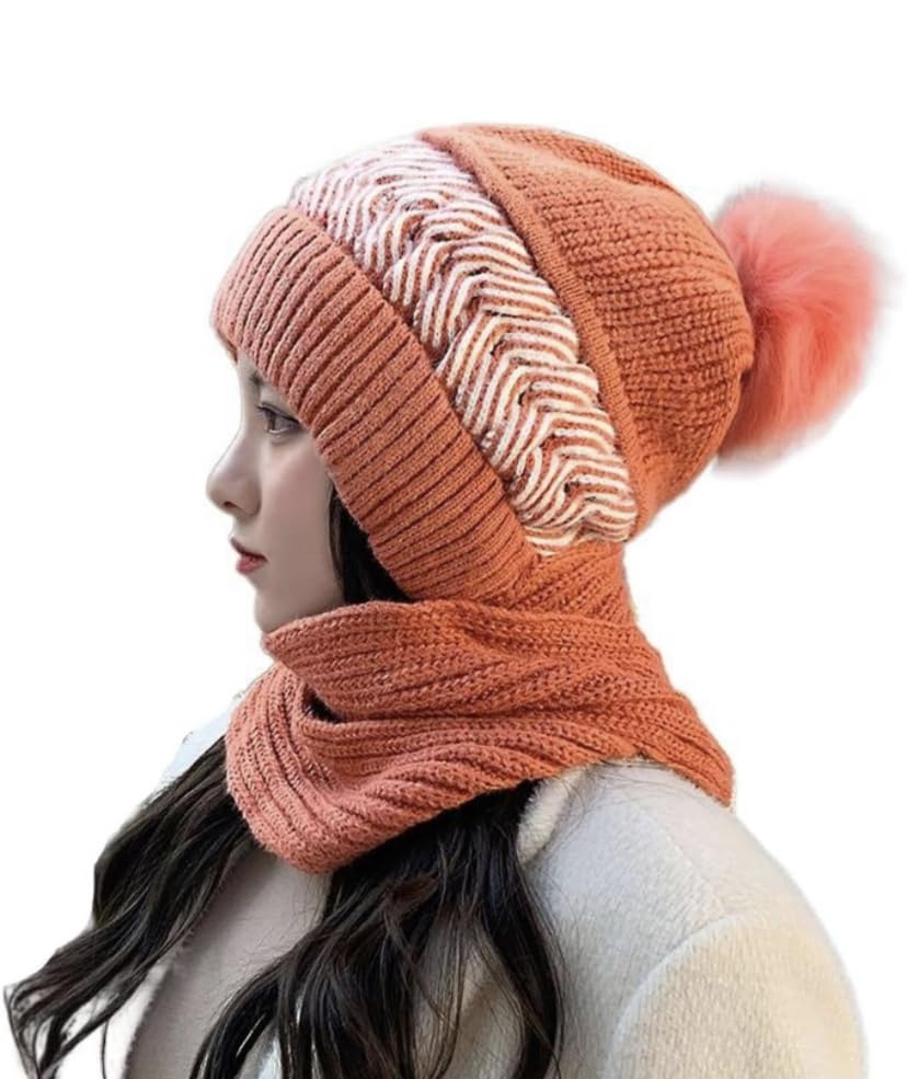 topibaaz Woollen Winter Cap Hat for Women & Girl's | Stretchable Latest Trending Knit Soft Faux Fur Skull Ski Beanie Pom Pom (Inside Fur) Hat & Cap for Women | Causal Freesize-picture-19