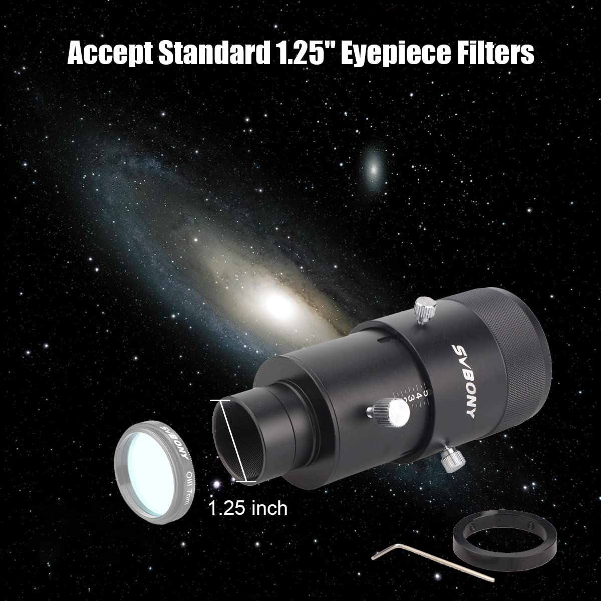SVBONY Kit adattatore telescopico per fotocamera Canon EOS Rebel SLR DSLR Prime Focus e oculare a proiezione variabile da 1,25 pollici per astrofotografia