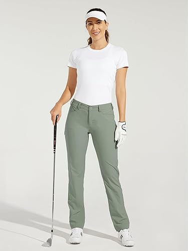 Miniatura 7 de Willit Pantalones de golf para mujer, pantalones de senderismo de secado rápido, ligeros, para exteriores, casuales, con bolsillos, resistentes al