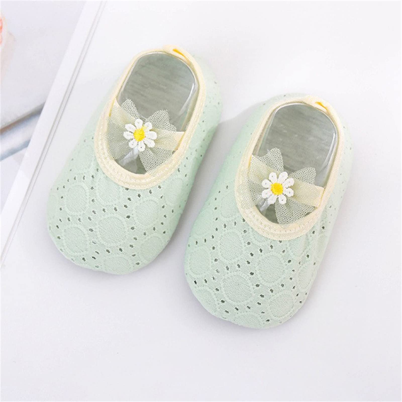 RNTOP Baby Girls Boys Sandals Infant Toddler Shoes Outdoor First Walkers Cotton Mesh Breathable Sneakers (Green, 6-12 Months)