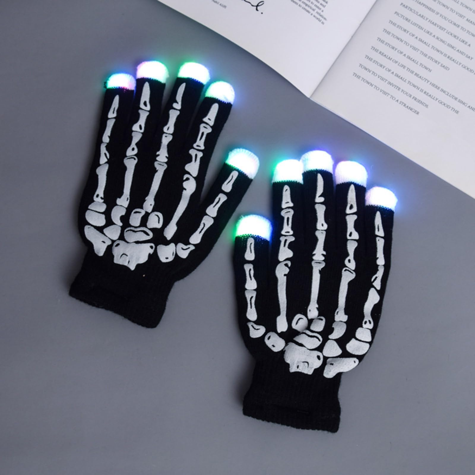 Multicolor LED Gloves with Dynamic Light Patterns Ideal for During Nighttime Activity and Parties Glowing Gloves Fashion