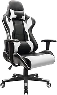 BTTNW Silla Gaming Cafe DE Internet Cafe Juego Silla Silla DE COMPUTADORA Persona PERRAZA RECLINIZADOR DE Racing Silla DE Juego La Mejor Opción para Juegos (Color : White, Size : One Size)
