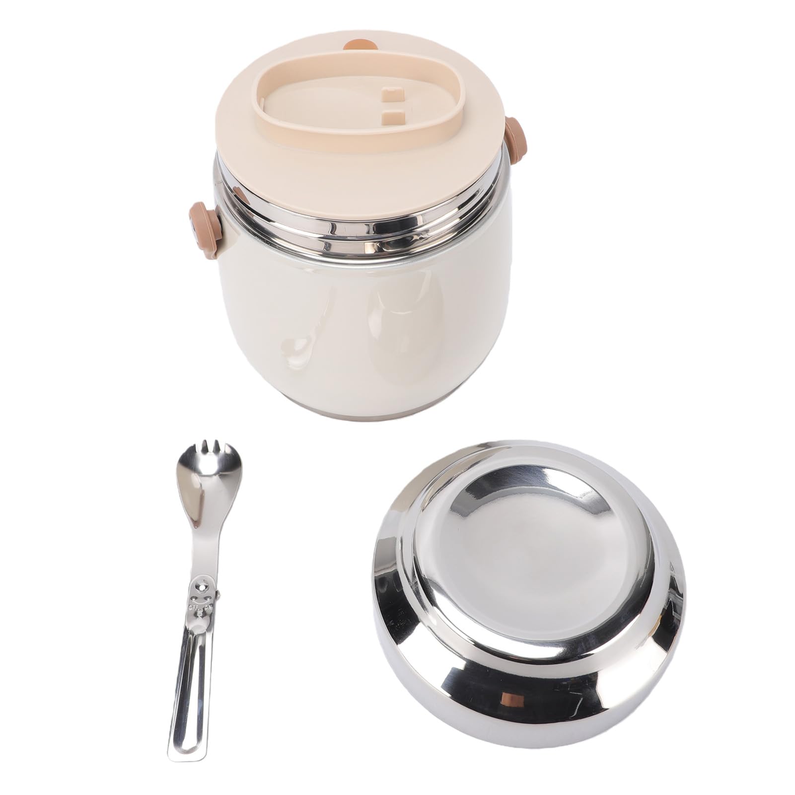 Tnfeeon Tragbares -Lunchglas, Isolierter Lebensmittelbehälter aus Edelstahl, Hält Mahlzeiten Warm, 580 Ml Fassungsvermögen, für Büroangestellte, Schulpicknick, Leichtes Design mit Mehreren Fächern