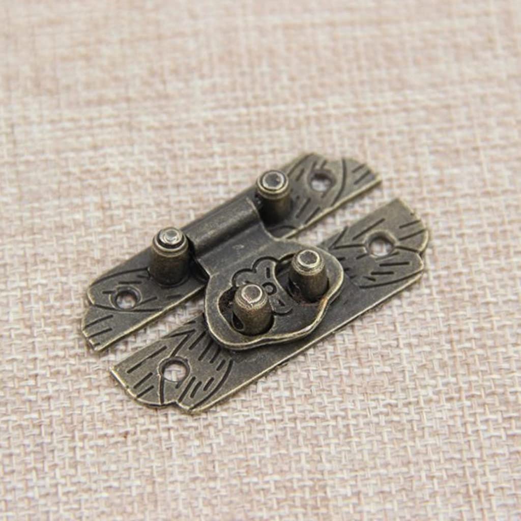 Cadenas boîte à bois massif rétro avec petite boucle alliage carrée