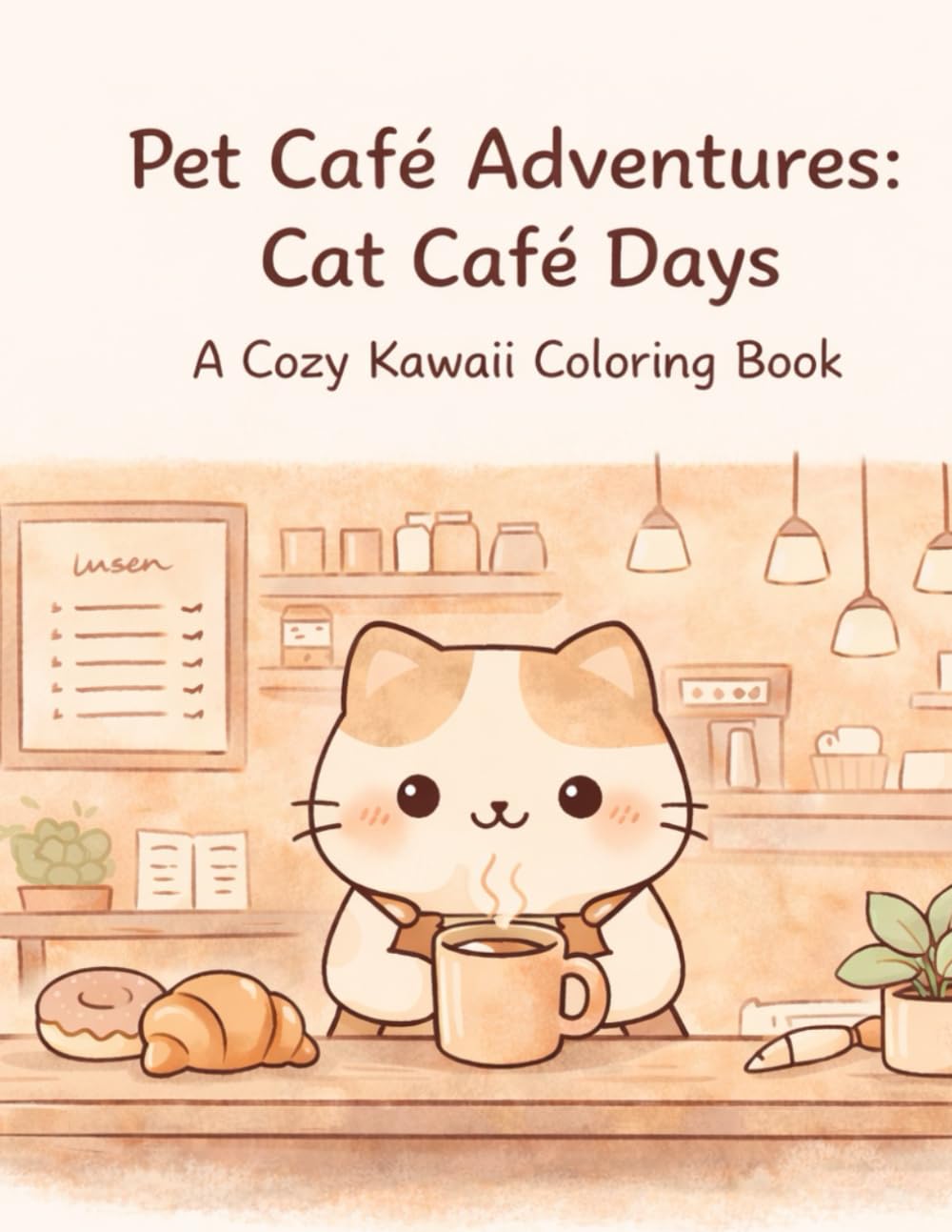 Pet Café Adventures: Cat Café Days: A Cozy Kawaii Coloring Book